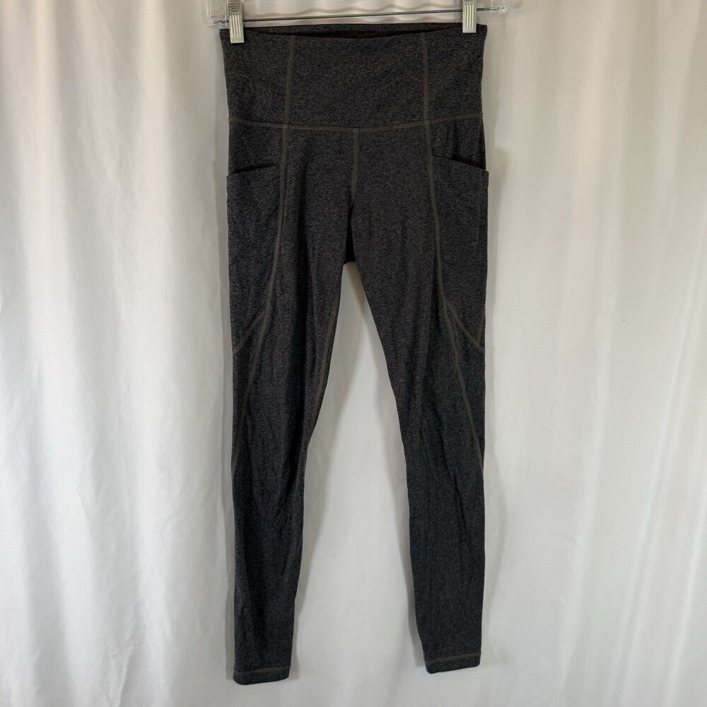 Athleta Leggings Women's XS Grey Pull On Side Pockets Stretch 27" Inseam